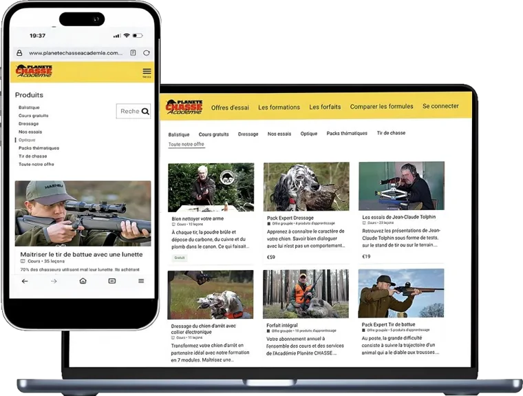 planetechasseacademie.com sur mobile et ordinateur